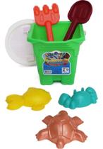 Kit Balde Areia Praia Quadrado Acessórios 09 Rei Do Balde