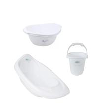 Kit Balde, Bacia E Banheira 22 L Gatinho Branco - Plastibaby