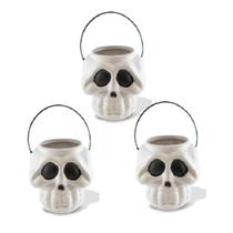 Kit Balde Caveira Kids Baleiro Halloween - 3 unid.