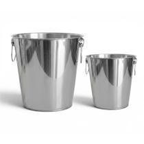 Kit Balde de Gelo Aço Inox 2 e 6 Litros Liso com Alça Festas Kit Balde de Gelo Aço Inox 2 e 6 Litros Liso com Alça Festas