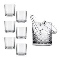 Kit Balde De Gelo Vidro Timeless + 6 Copos De Whisky 265ml Kit Balde De Gelo Vidro Timeless + 6 Copos De Whisky 265ml