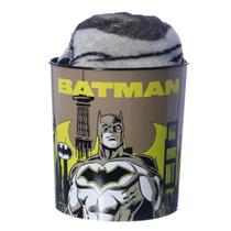 Kit Balde de Pipoca 5L Manta Batman Herói Dc Comics Inverno Frio Filme Cinema Colecionável Presente -