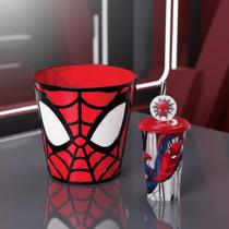 Kit Balde de Pipoca Homem Aranha 3D 2 Litros Copos homem aranha Marvel Combo Kit Cinema Kit Balde de Pipoca Homem Aranha 3D 2 Litros Copos homem aranha Marvel Combo Kit Cinema
