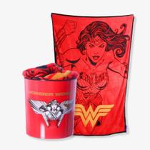 Kit Balde de Pipoca+Manta Mulher Maravilha Princesa Diana DC Comics - Zonacriativa