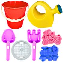 Kit Balde De Praia Infantil 7 pçs Regador Baldinho Areia Kit Balde De Praia Infantil 7 pçs Regador Baldinho Areia