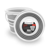 Kit Balde Dobrável Retrátil Flexível 10L Silicone Com Alça Kit Balde Dobrável Retrátil Flexível 10L Silicone Com Alça