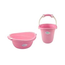 Kit Balde E Bacia Gatinha Rosa - Plastibaby Kit Balde E Bacia Gatinha Rosa - Plastibaby