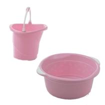 Kit Balde E Bacia Rosa Adoleta