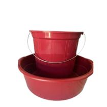 Kit balde e bacia vermelho plastico resistente Kit balde e bacia vermelho plastico resistente