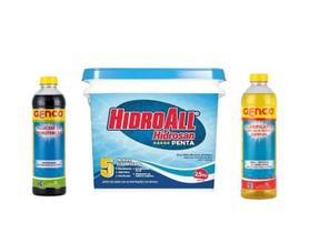 Kit Balde Hidrosan 2,5 kg Clarificante E Algicida Manutenção 1L Kit Balde Hidrosan 2,5 kg Clarificante E Algicida Manutenção 1L