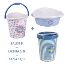 Kit Balde + Lixeira + Bacia Infantil Plasútil Barato