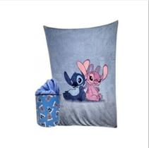 Kit balde+ manta stitch e angel namorados