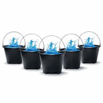 Kit Balde Pedreiro 12 Litros com Alça de Ferro Reforçado Preto Excelente Qualidade Super Forte