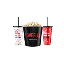 Kit balde pipoca/2 copos 01806 loveflix poop store Kit balde pipoca/2 copos 01806 loveflix poop store