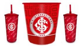 Kit Balde Pipoca + 2 Copos Pvc Times de Futebol sortidos