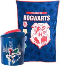 Kit Balde Pipoca Com Manta Hogwarts Harry Potter