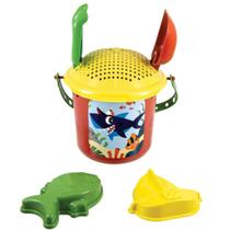 Kit Balde Praia Pequeno Lilo C/ 6 Acessórios Peneira, Pá, Rastel e Forminhas Kit Balde Praia Pequeno Lilo C/ 6 Acessórios Peneira, Pá, Rastel e Forminhas