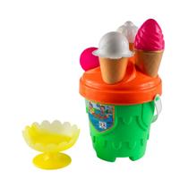 Kit Baldinho Brinquedos De Praia Para Criança Balde Sorvetão Kit Baldinho Brinquedos De Praia Para Criança Balde Sorvetão