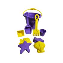 Kit Baldinho De Areia Balde para Praia Parque Com 9 acessorios pazinha forminhas menino menina