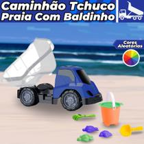 Kit Baldinho De Praia + Caminhão Caçamba Brinquedo Verão Divertido