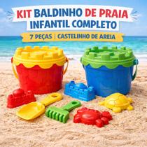 Kit Baldinho de Praia Infantil Completo Castelinho de Areia Praia Verão 7 Peças Kit Baldinho de Praia Infantil Completo Castelinho de Areia Praia Verão 7 Peças