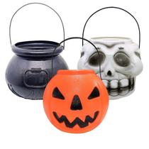 Kit Baldinhos Grande de Halloween 1 Abóbora 1 Crânio 1 Caldeirão de Bruxa Kit Baldinhos Grande de Halloween 1 Abóbora 1 Crânio 1 Caldeirão de Bruxa