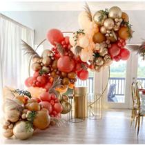 Kit Balloon Arch, 119 unidades de macarons, balões de látex para festas em ouro vermelho Kit Balloon Arch, 119 unidades de macarons, balões de látex para festas em ouro vermelho