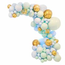 Kit Balloon Arch: 126 unidades de Macarons Gold Blue Latex Co.