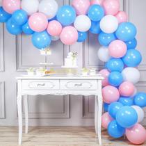 Kit Balloon Arch, 62 unidades para casamento, aniversário, macaron, azul, rosa Kit Balloon Arch, 62 unidades para casamento, aniversário, macaron, azul, rosa