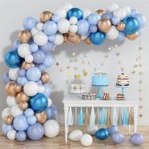 Kit Balloon Arch 93 unidades de balões de látex azul para decoração de festa Kit Balloon Arch 93 unidades de balões de látex azul para decoração de festa