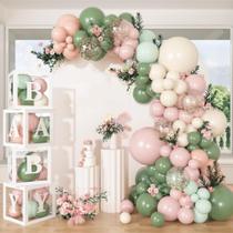 Kit Balloon Arch Amandir Baby in Bloom Girl 153 unidades rosa/verde