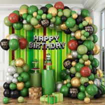 Kit Balloon Arch, aniversário de videogame Pixel Miner, 145 unidades