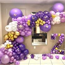 Kit Balloon Arch Balões de látex roxos 140 unidades com acessório Kit Balloon Arch Balões de látex roxos 140 unidades com acessório