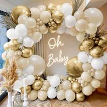 Kit Balloon Arch Blocesa Sand White Gold com balões Kit Balloon Arch Blocesa Sand White Gold com balões