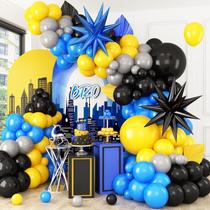 Kit Balloon Arch BTZO azul amarelo preto com Star Foil Boys Kit Balloon Arch BTZO azul amarelo preto com Star Foil Boys