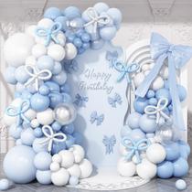 Kit Balloon Arch BTZO Dusty Blue Baby Blue White Latex