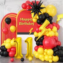 Kit Balloon Arch Cledeco 11º aniversário vermelho preto amarelo Kit Balloon Arch Cledeco 11º aniversário vermelho preto amarelo