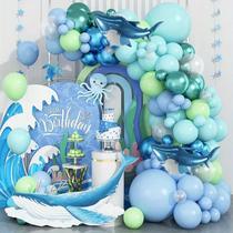 Kit Balloon Arch, com tema oceânico, 91 unidades com látex de 5 a 18 polegadas Kit Balloon Arch, com tema oceânico, 91 unidades com látex de 5 a 18 polegadas