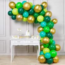 Kit Balloon Arch Garland, 70 unidades de balões de látex verdes Kit Balloon Arch Garland, 70 unidades de balões de látex verdes
