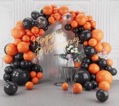 Kit Balloon Arch Garland Aooxpok Laranja Preto 148 unidades
