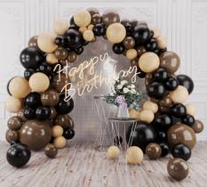Kit Balloon Arch Garland Deiiom Brown Preto 123 unidades