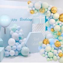 Kit Balloon Arch Garland, folha de látex azul Macaron, 126 unidades Kit Balloon Arch Garland, folha de látex azul Macaron, 126 unidades