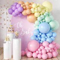 Kit Balloon Arch Garland MEBAY Pastel Rainbow 155 unidades