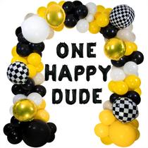 Kit Balloon Arch Garland One Happy Dude com 124 unidades de balões Kit Balloon Arch Garland One Happy Dude com 124 unidades de balões