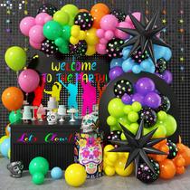 Kit Balloon Arch Garland Paeyeq Rainbow 137 unidades com acessórios