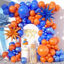 Kit Balloon Arch Garland Saxuxu Laranja Azul com Estrela