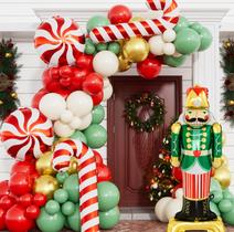 Kit Balloon Arch Haolongfa, 125 unidades, vermelho, verde, dourado, branco