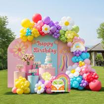 Kit Balloon Arch Kozee Pastel Daisy com arco-íris para festa Kit Balloon Arch Kozee Pastel Daisy com arco-íris para festa
