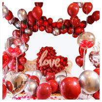 Kit Balloon Arch Latex Garnet Silver com 294 balões