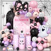 Kit Balloon Arch Paready, 120 unidades com tema de Halloween rosa/preto